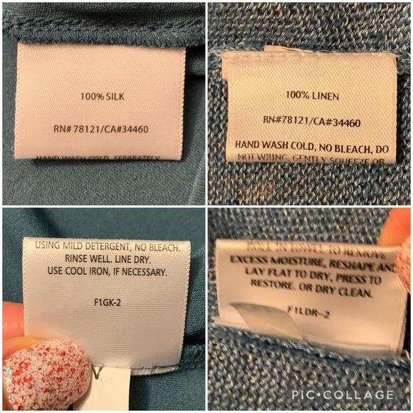 Eileen Fisher Linen Button Up Asymmetrical Cardigan Sweater with Silk Tank Top - Picture 16 of 16